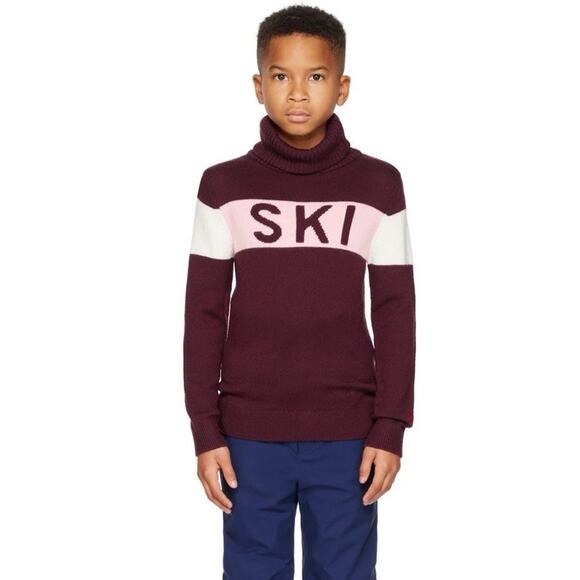 PERFECT MOMENT Kids Burgundy 'Ski' Merino Wool Turtleneck Sz 6 NWT $196 - Picture 2 of 14